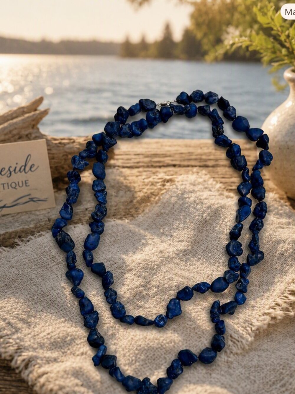 Chunky Stone Necklace 925 Silver Clasp